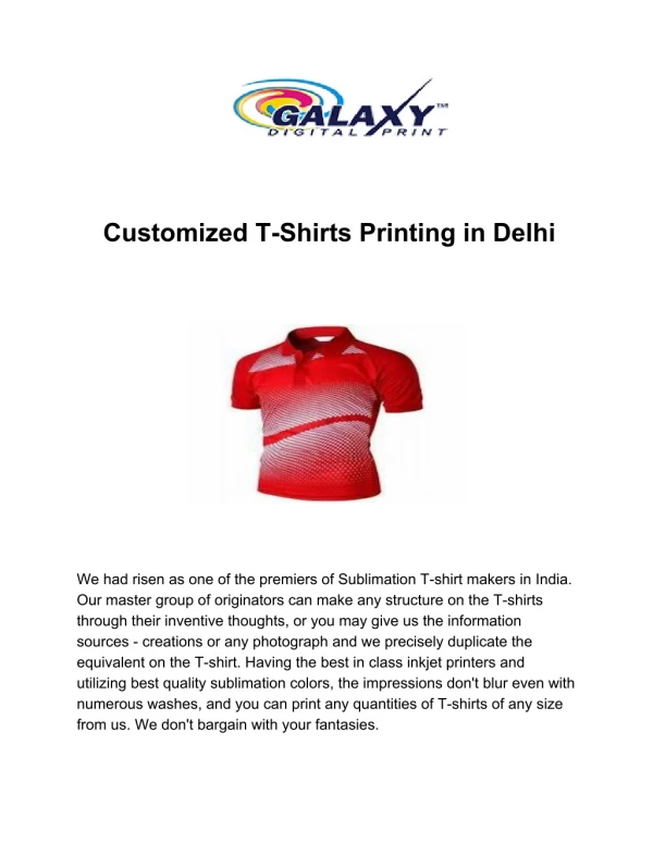 Customized T-Shirts Printing in Delhi