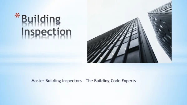 Building Inspection - Master Building Inspectors