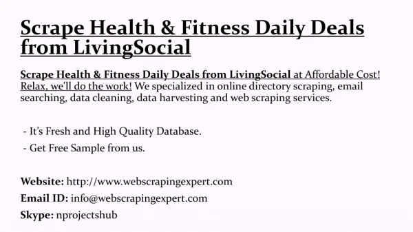 Scrape Health & Fitness Daily Deals from LivingSocial