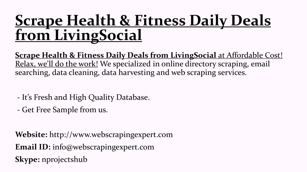 scrape health fitness daily deals from livingsocial