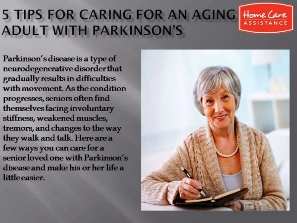 5 Tips for Caring for an Aging Adult with Parkinson’s