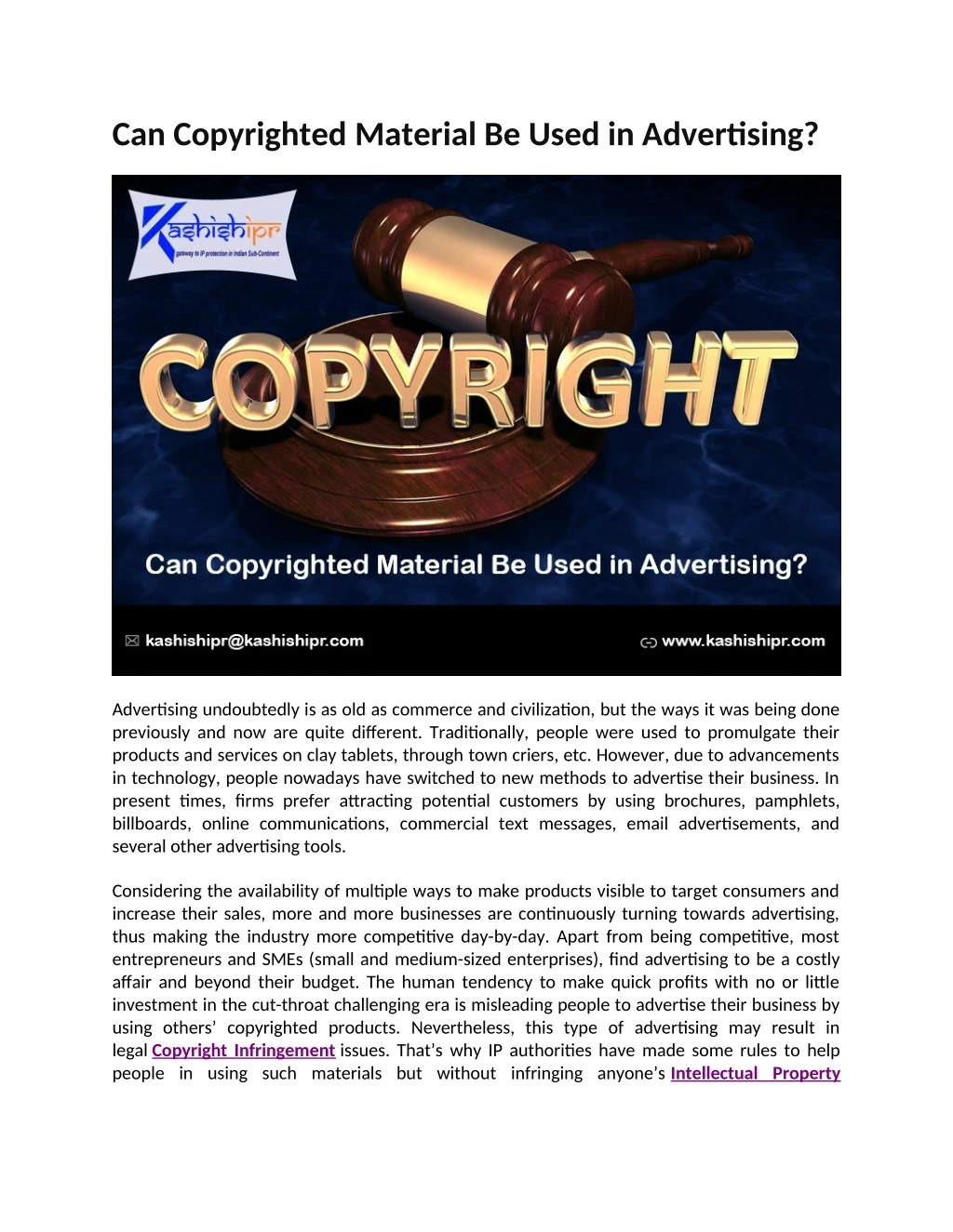 can copyrighted material be used in advertising