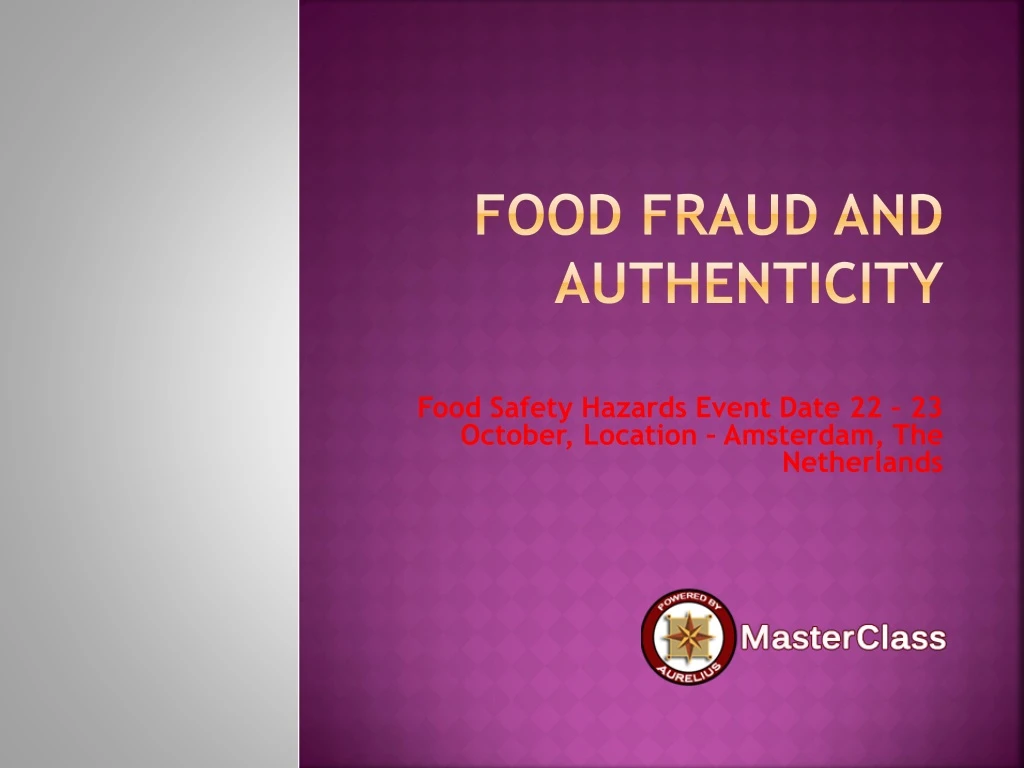 food fraud and authenticity