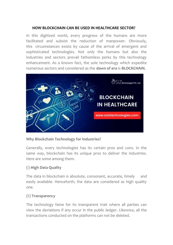 Blockchain solutions provider