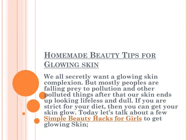 Homemade Beauty Hacks for Glowing Skin