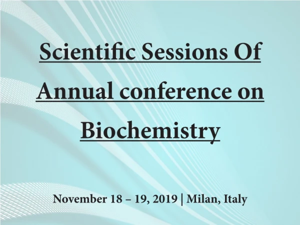 Biochemistry Conference | Molecular Biology Congress | Event