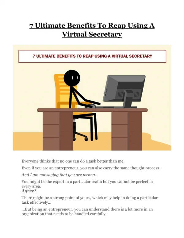 7 Ultimate Benefits To Reap Using A Virtual Secretary