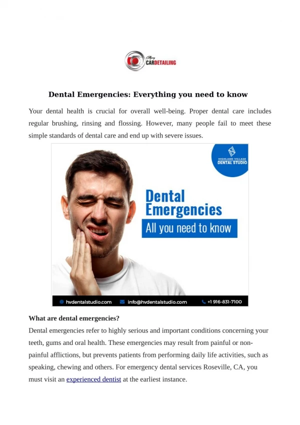 Dental Emergencies: Everything you need to know