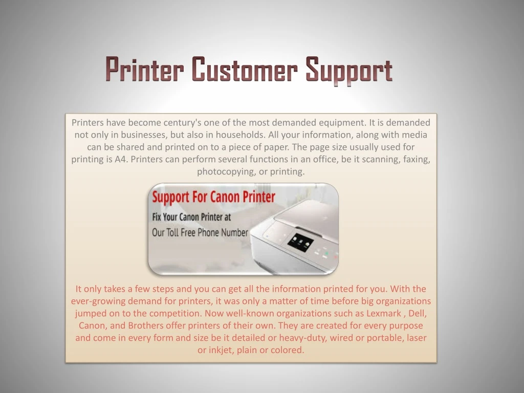 printer customer support