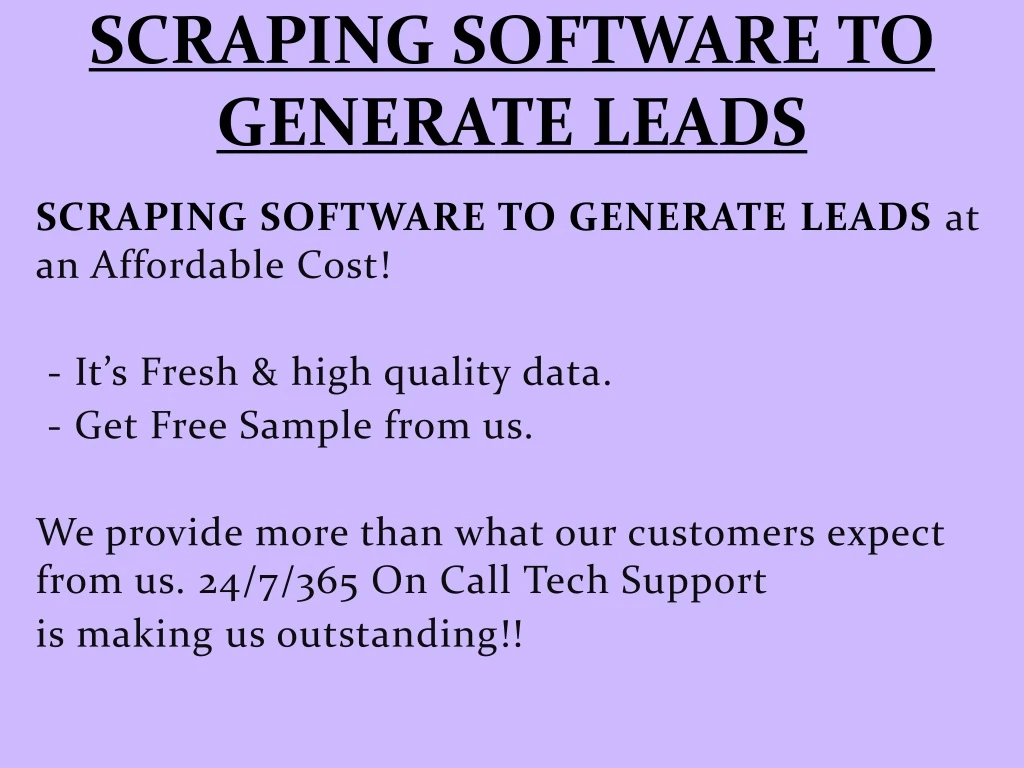 scraping software to generate leads