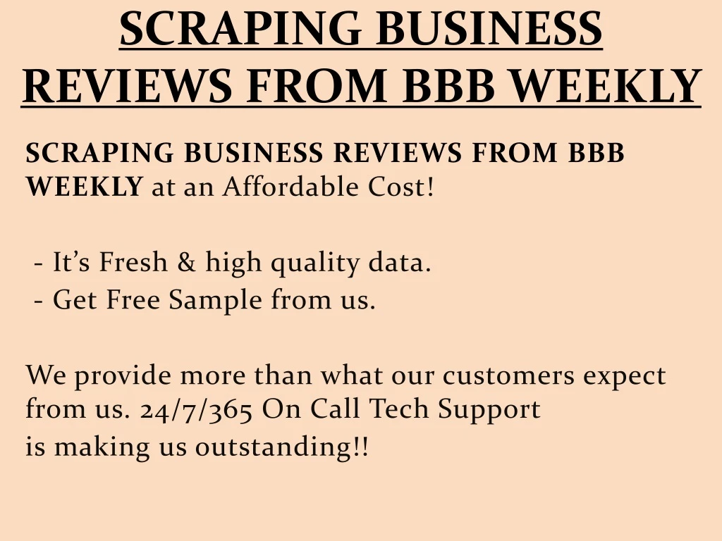 scraping business reviews from bbb weekly