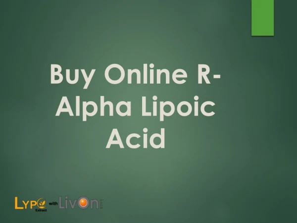 Buy Online R Alpha Lipoic Acid