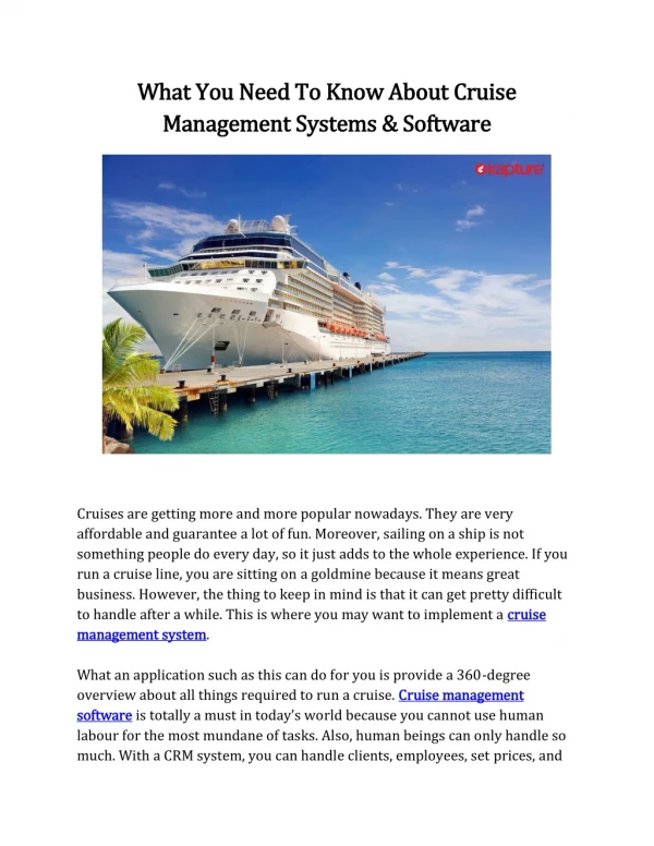 What You Need To Know About Cruise Management Systems & Software