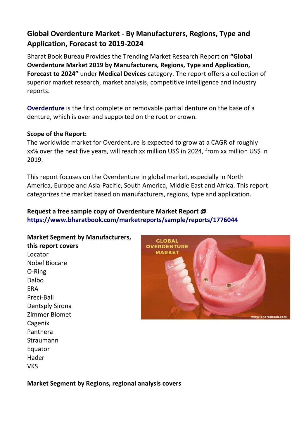 global overdenture market by manufacturers