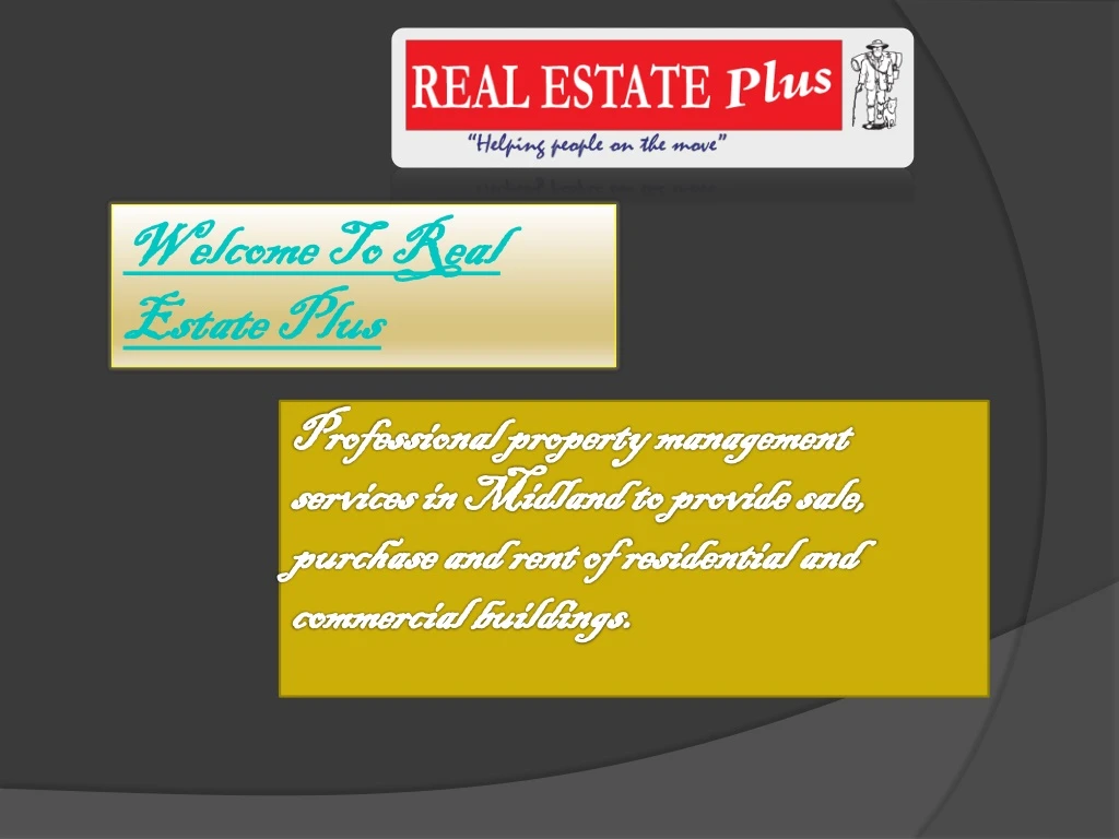 welcome to real estate plus