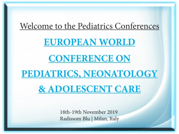 Pediatrics Summit 2019 | Critical Care