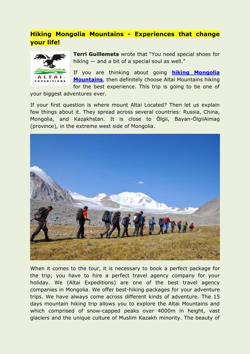 hiking mongolia mountains experiences that change