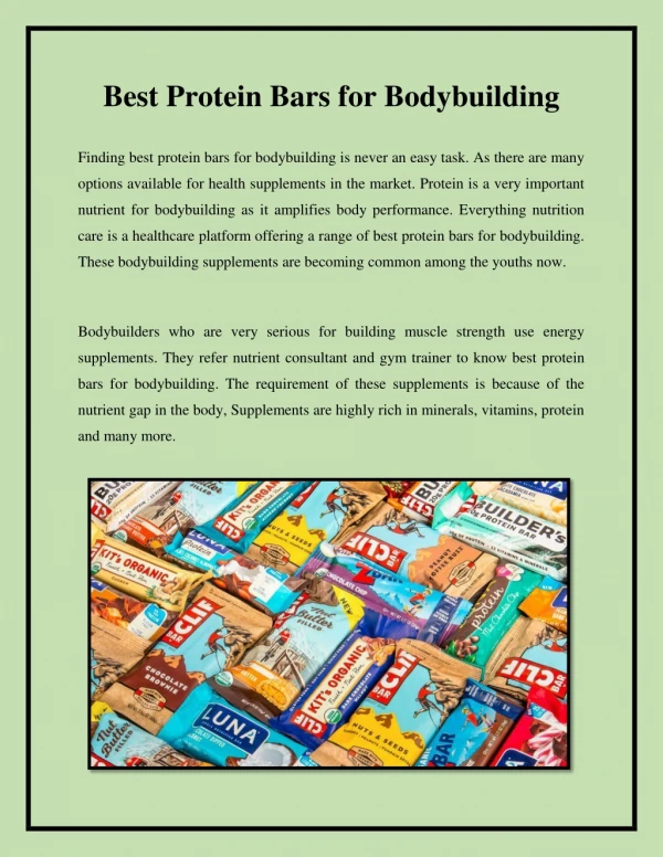 Best Protein Bars for Bodybuilding