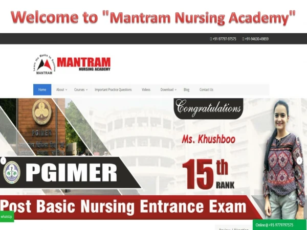 MNS Nursing Entrance Coaching in Chandigarh