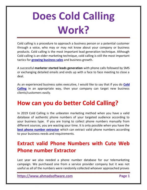 Does cold calling work