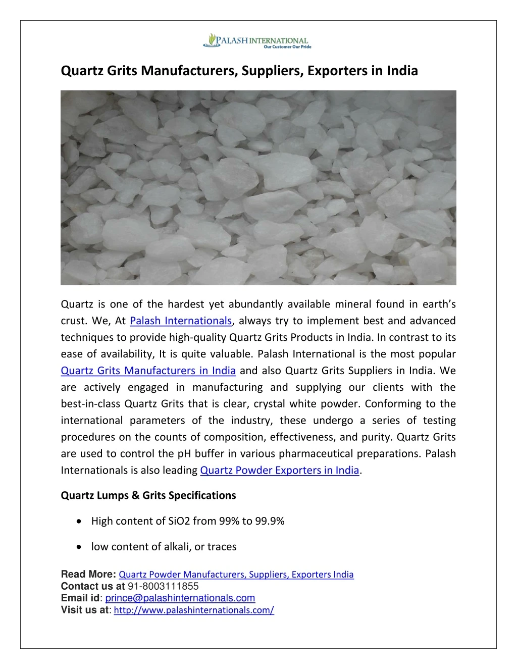 quartz grits manufacturers suppliers exporters