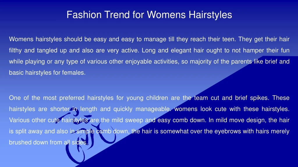 fashion trend for womens hairstyles
