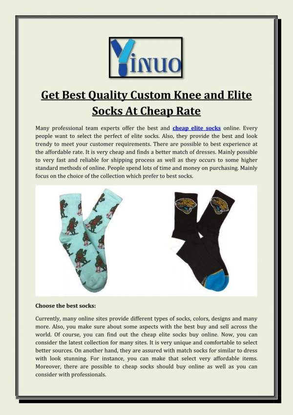Get Best Quality Custom Knee and Elite Socks At Cheap Rate