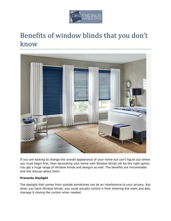 Benefits of window blinds that you don’t know