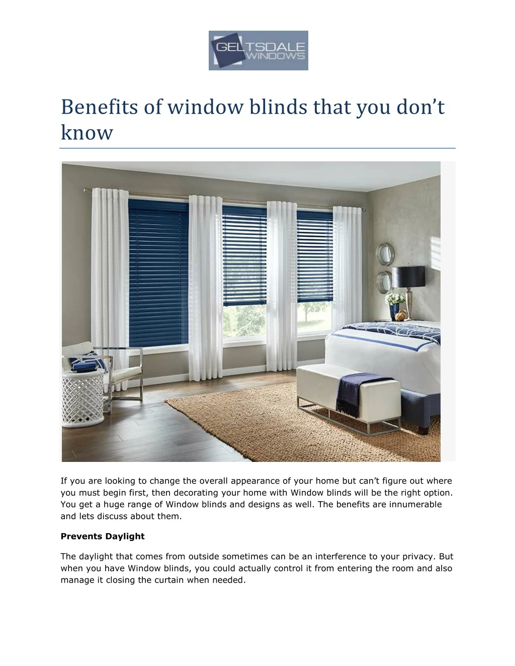 benefits of window blinds that you don t know