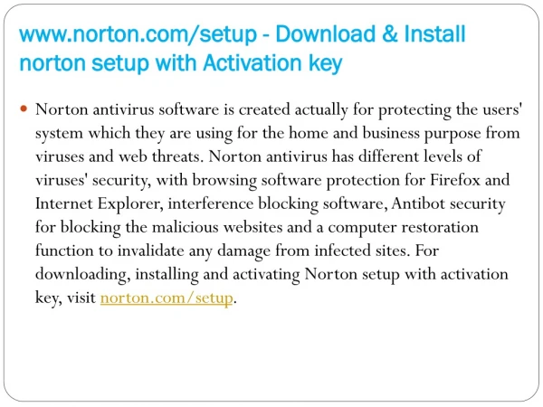 www.norton.com/setup -Download & Install norton setup with Activation key