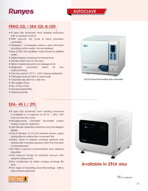 Runyes Autoclaves For Modern Dentistry