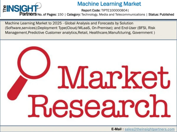 Machine Learning Market to 2025 - Global Analysis and Forecasts by Solution (Software,services);Deployment Type(Cloud/ML