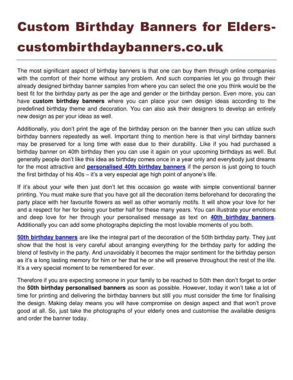 Custom Birthday Banners for Elders custombirthdaybanners.co.uk