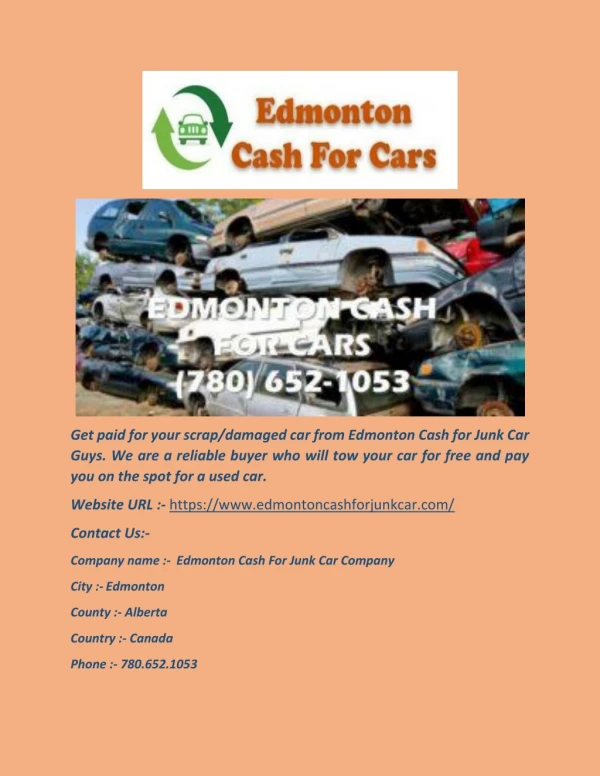 Scrap Car Edmonton