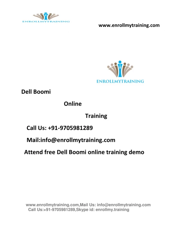 Dell boomi Online Training With free Certification