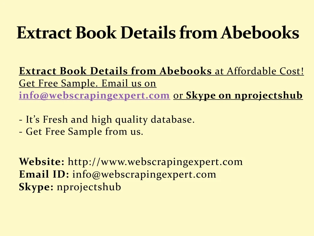 extract book details from abebooks