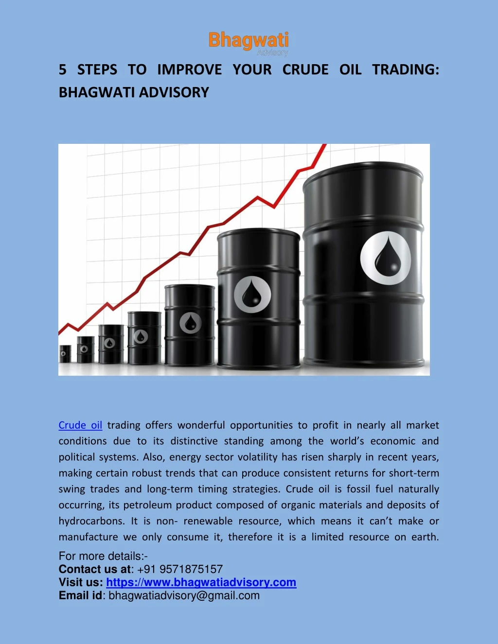 5 steps to improve your crude oil trading