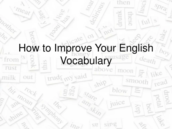 How to Improve Your English Vocabulary