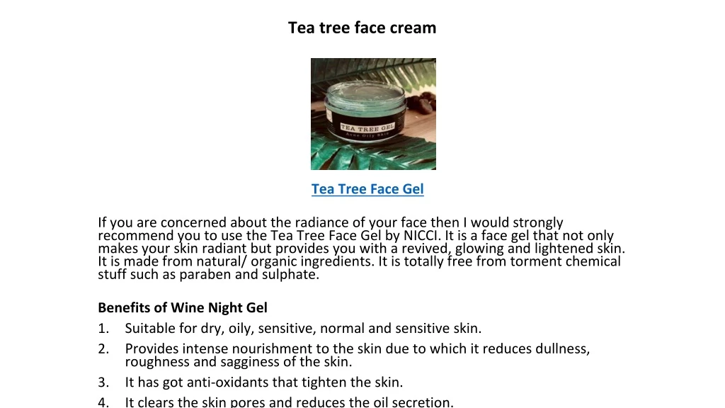 tea tree face cream