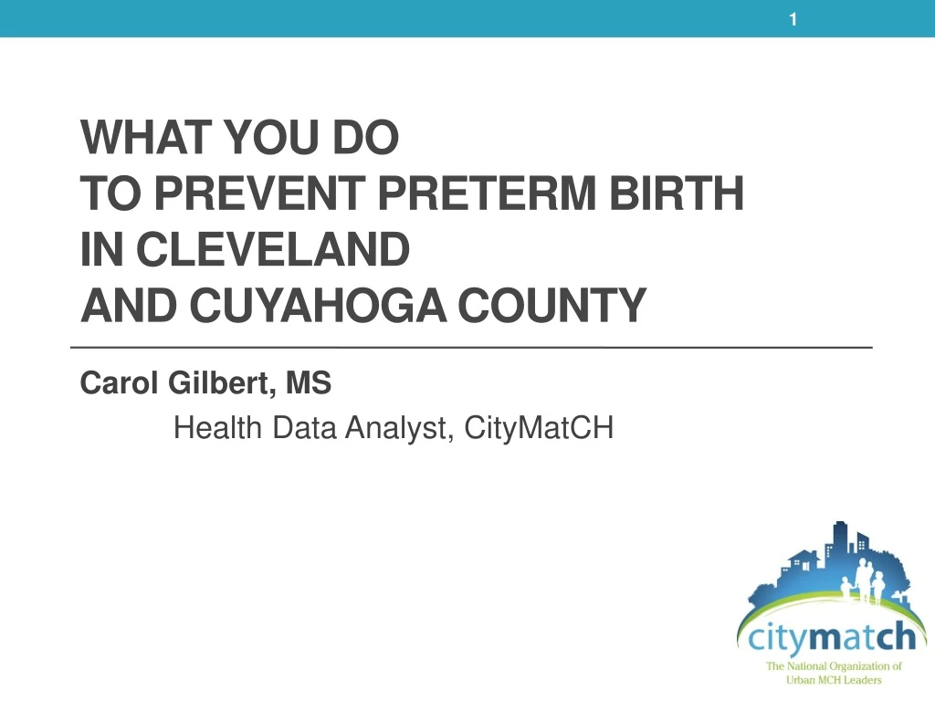 what you do to prevent preterm birth in cleveland and cuyahoga county