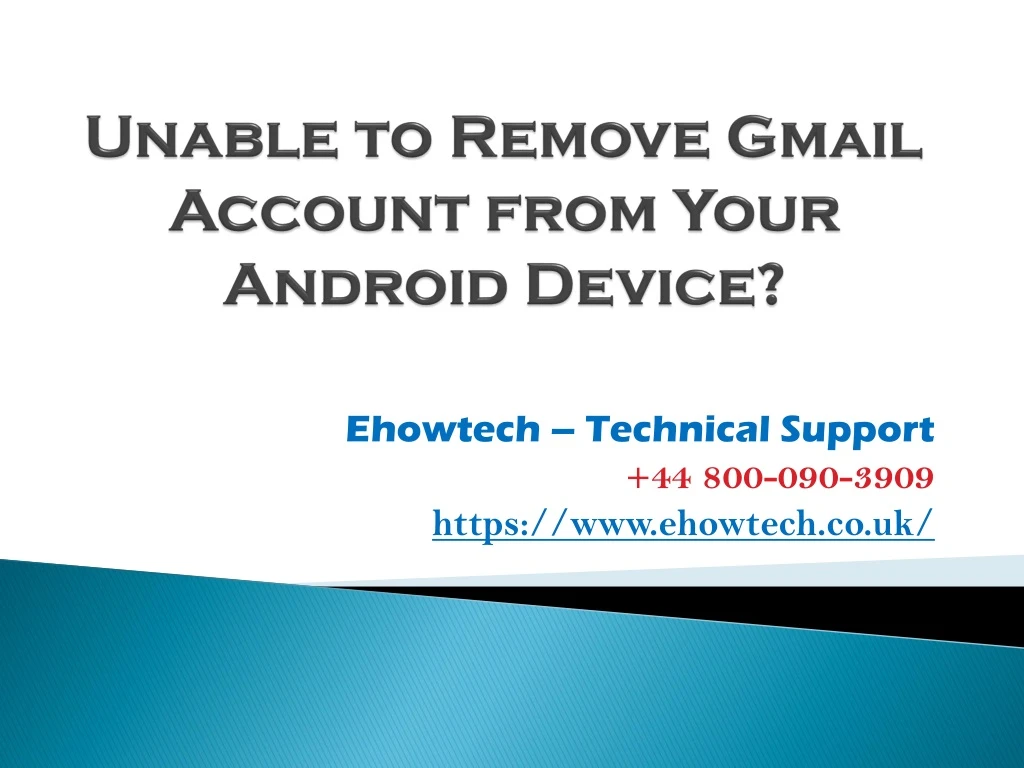 unable to remove gmail account from your android device