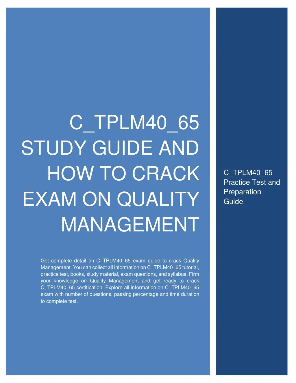 c tplm40 65 study guide and how to crack exam