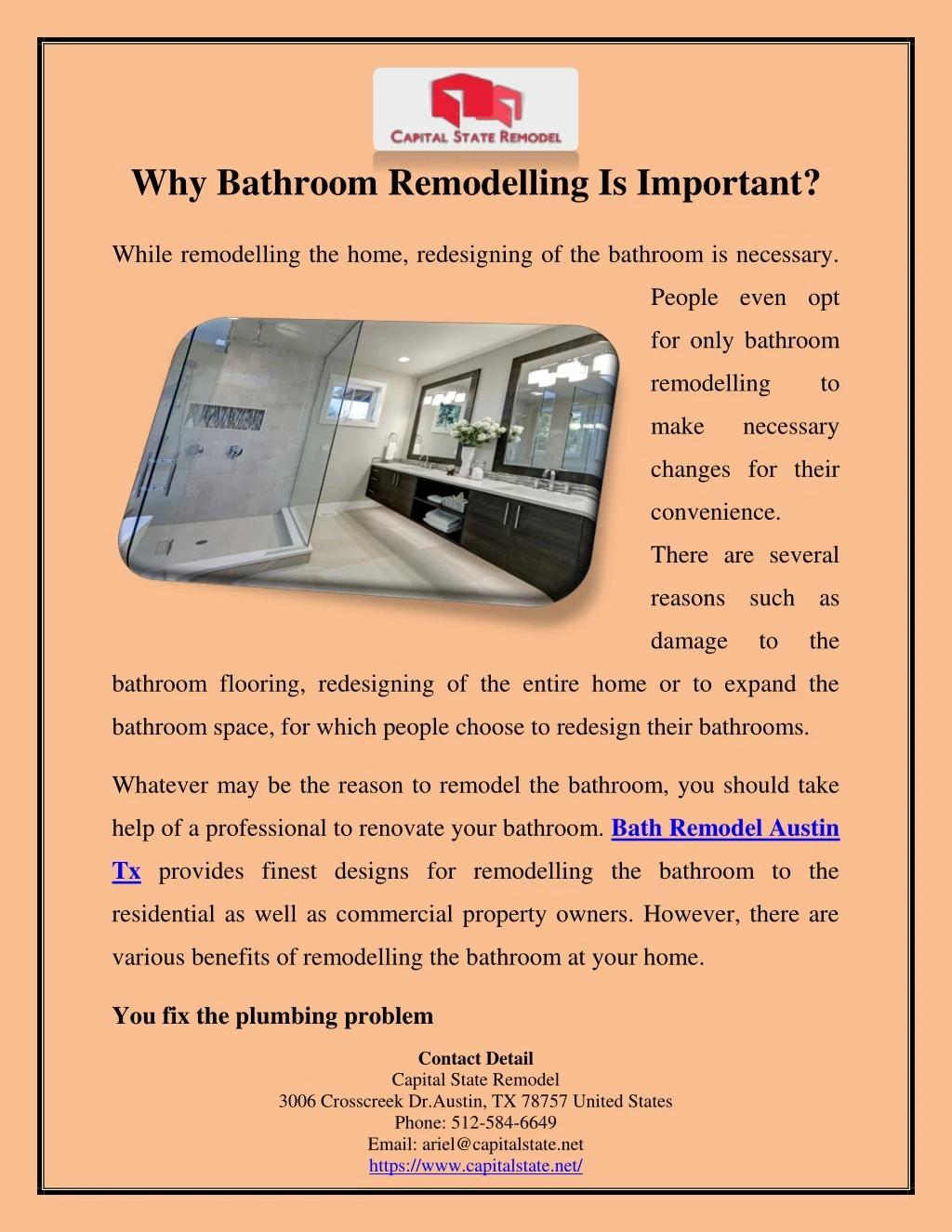 why bathroom remodelling is important