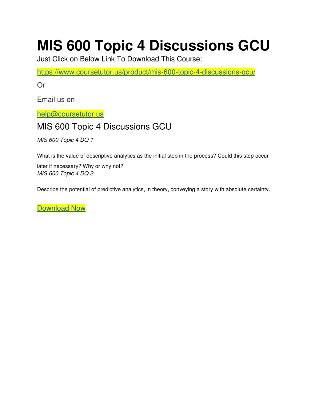 mis 600 topic 4 discussions gcu just click