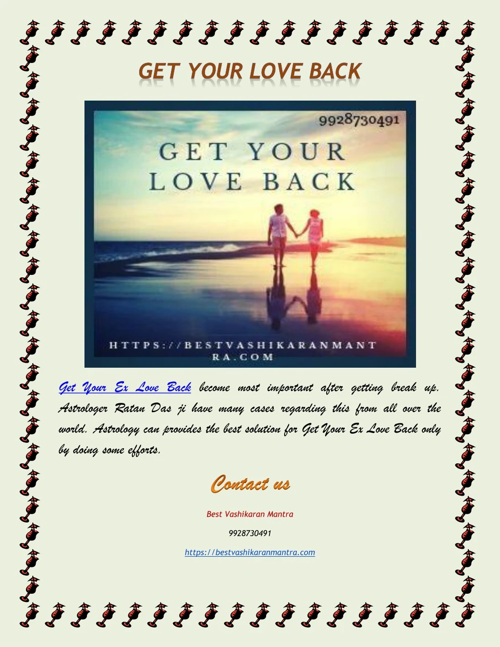 get your ex love back become most important after
