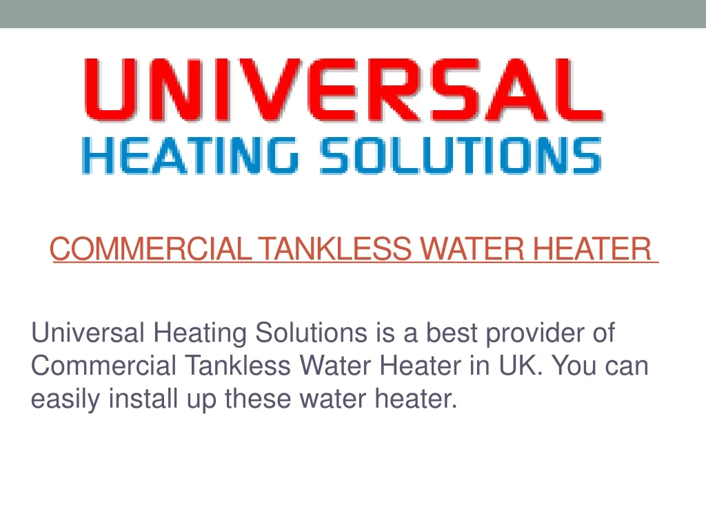 commercial tankless water heater