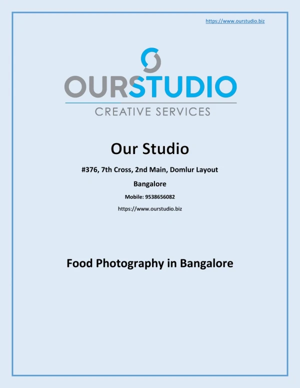 Food Photography in Bangalore