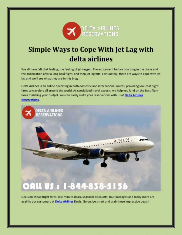 Simple Ways to Cope With Jet Lag with delta airlines