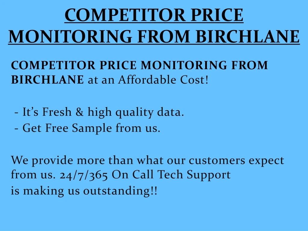 competitor price monitoring from birchlane
