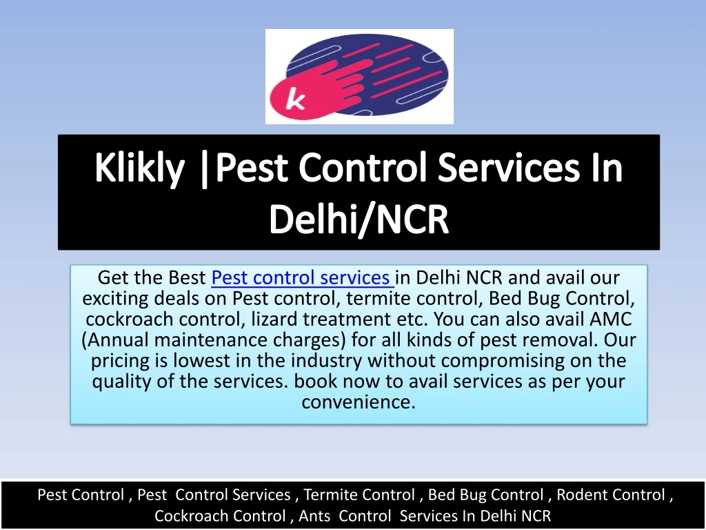 klikly pest control services in delhi ncr